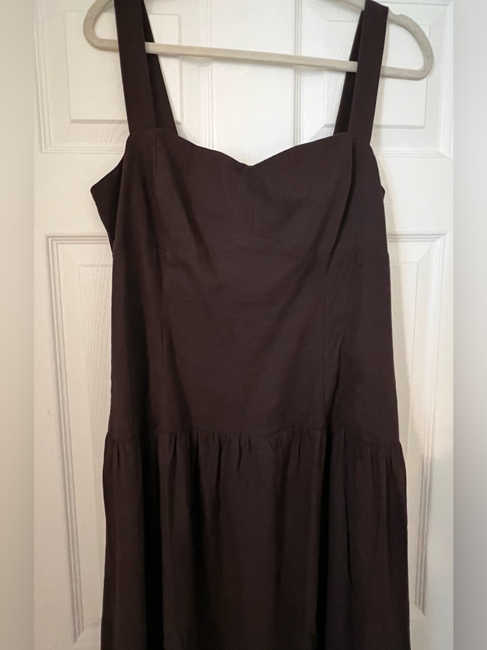 Gap Linen Blend Drop Waist Maxi Dress in Terra Brown